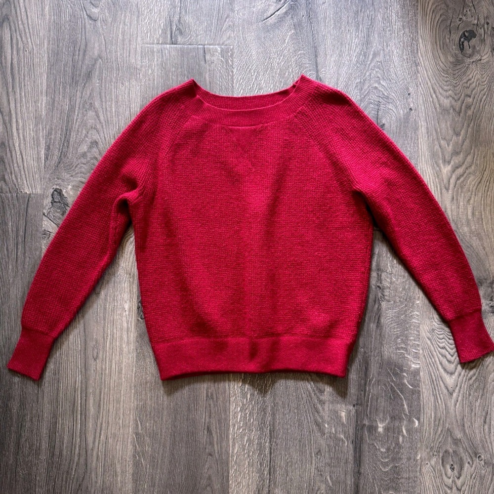 J.Crew Supersoft Yarn Sweater XXS Red Merino Alpaca Blend Raglan NWOT